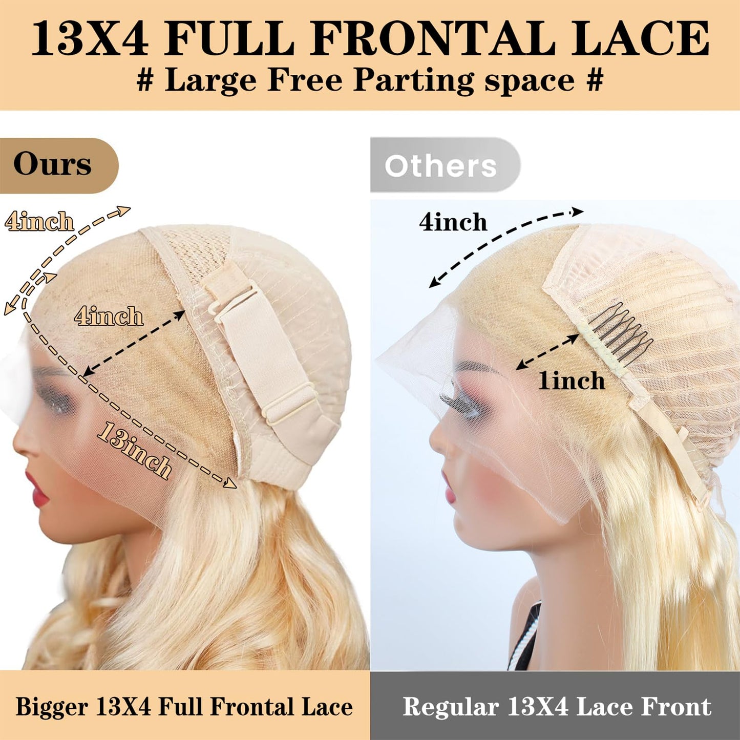 13X4 Lace Frontal Wigs|Straight 613 Blonde Color Hair Wig