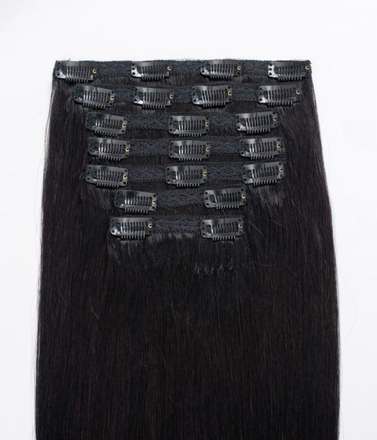 Clip In Hair Extension 7 Pieces/21 Clips #1 Jet Black