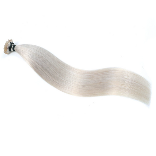 Flat Tip Hair Extension #60a White Silver Blonde