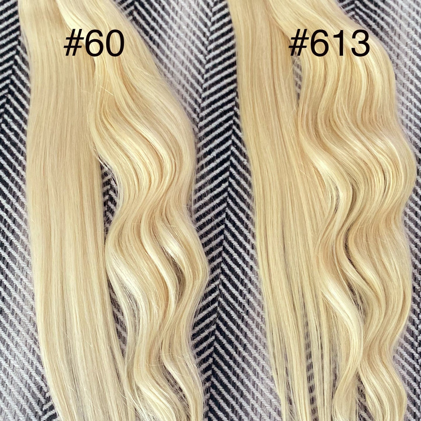 Flat Weft Hair Extensions #60 Platinum Blonde