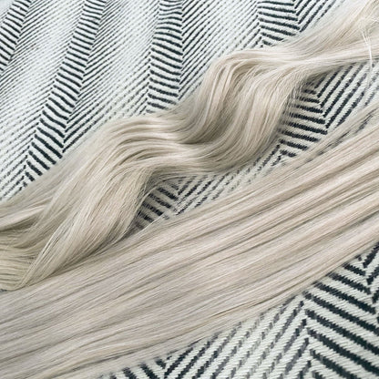 Flat Weft Hair Extensions #60a White Silver