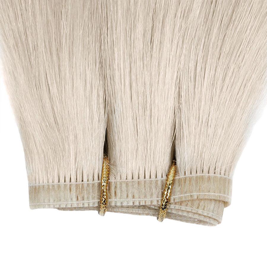 Flat Weft Hair Extensions #60a White Silver