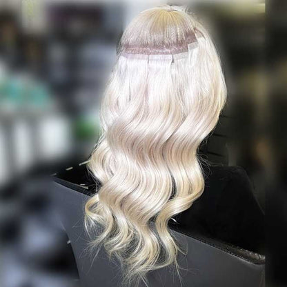 Injected Tape Hair Extensions #1001 Pearl Blonde Invisi Tape Skin Weft