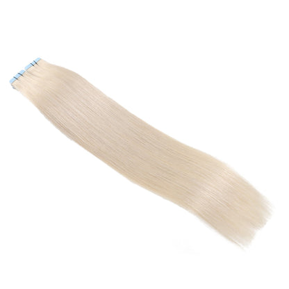 Injected Tape Hair Extensions #1001 Pearl Blonde Invisi Tape Skin Weft