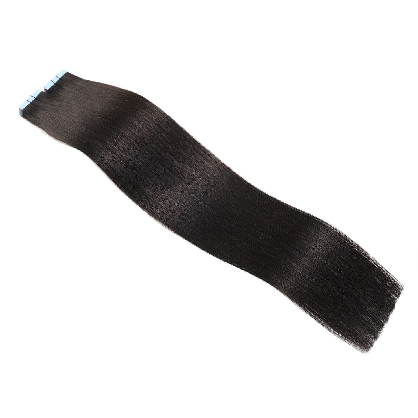 Injected Tape Hair Extensions #1b Natural Black Skin Weft