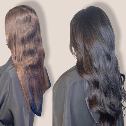 Injected Tape Hair Extensions #1b Natural Black Skin Weft