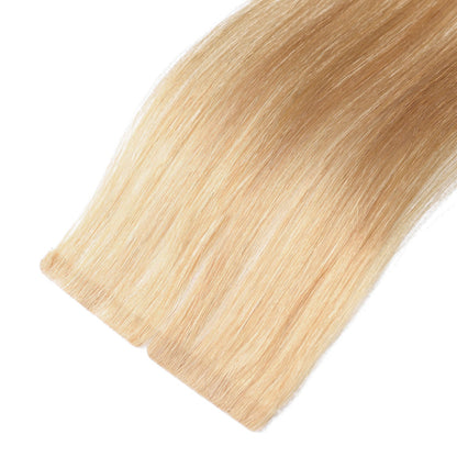 Injected Tape Hair Extensions #27 Bronzed Blonde Skin Weft