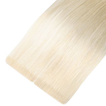 Injected Tape Hair Extensions #60 Platinum Blonde Skin Weft