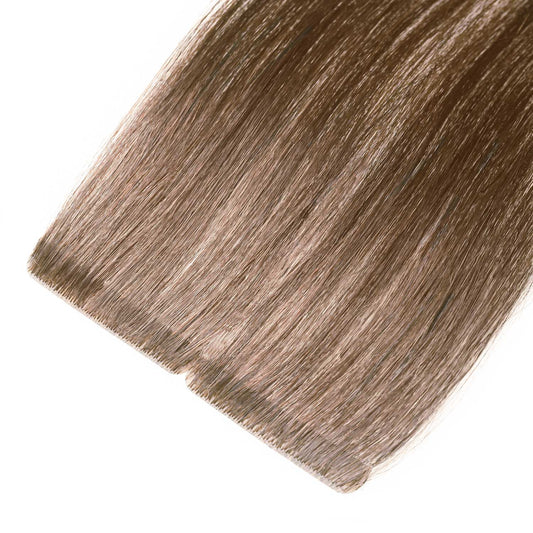 Injected Tape Hair Extensions #8 Cinnamon Brown Skin Weft