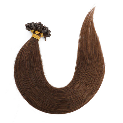 Nail Tip Hair Extension #4 Chestnut Brown