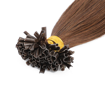 Nail Tip Hair Extension #4 Chestnut Brown