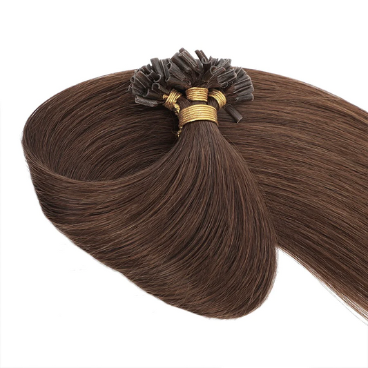 Nail Tip Hair Extension #4 Chestnut Brown