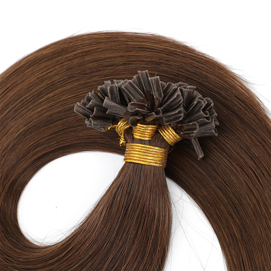 Nail Tip Hair Extension #4 Chestnut Brown