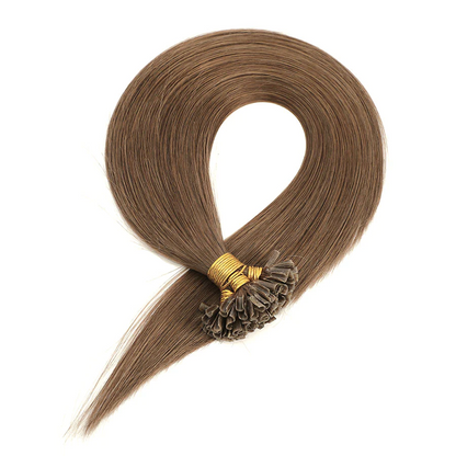 Nail Tip Hair Extension #6 Medium Brown