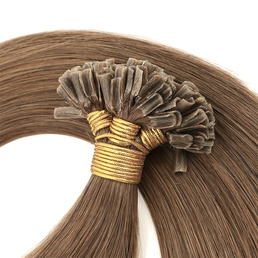 Nail Tip Hair Extension #6 Medium Brown