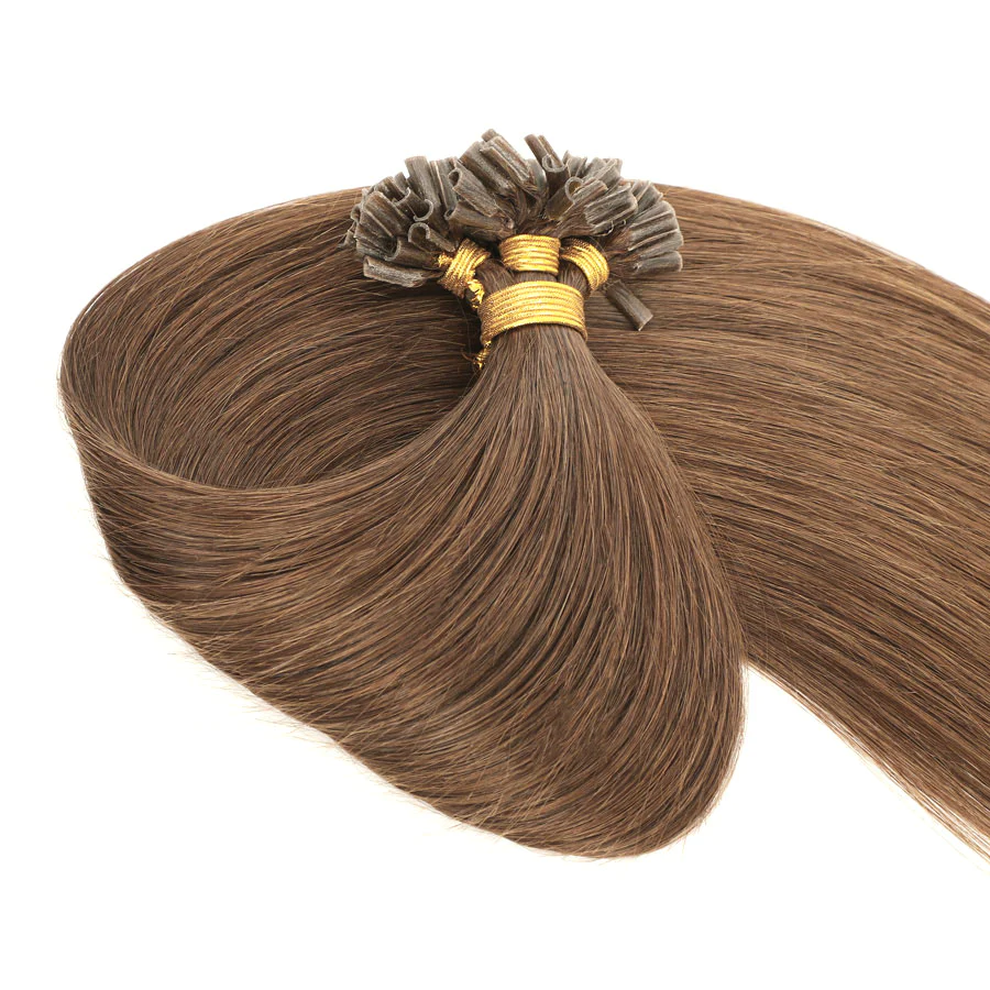 Nail Tip Hair Extension #6 Medium Brown