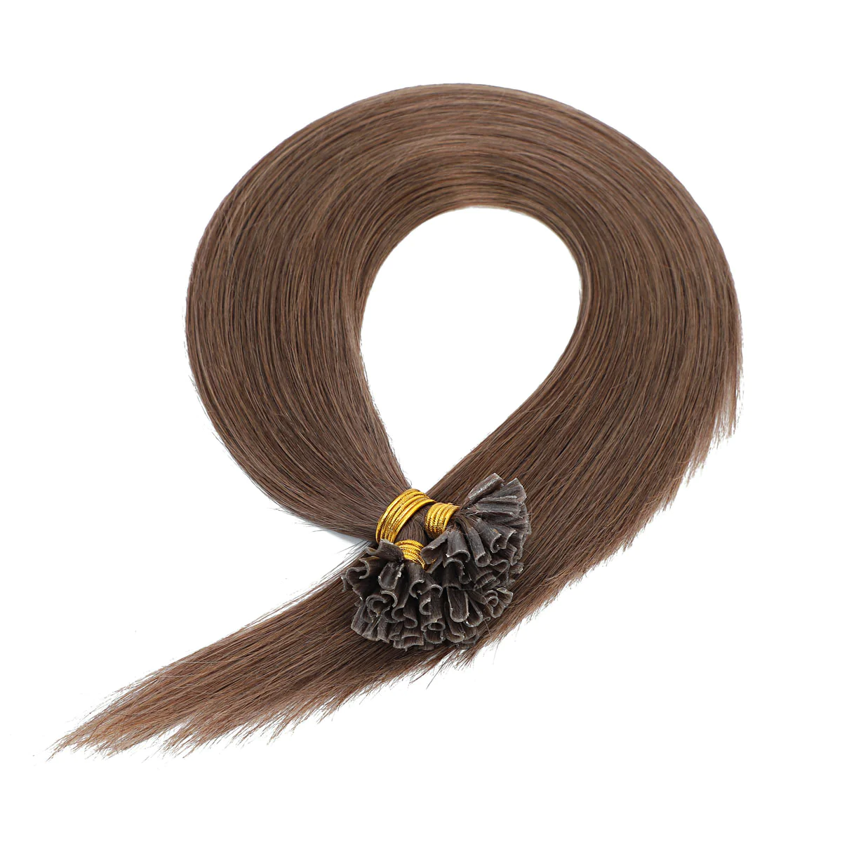 Nail Tip Hair Extension #8 Cinnamon Brown