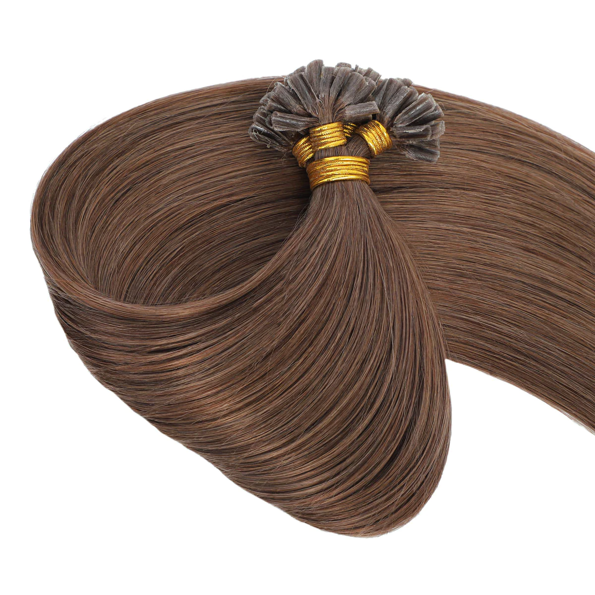 Nail Tip Hair Extension #8 Cinnamon Brown