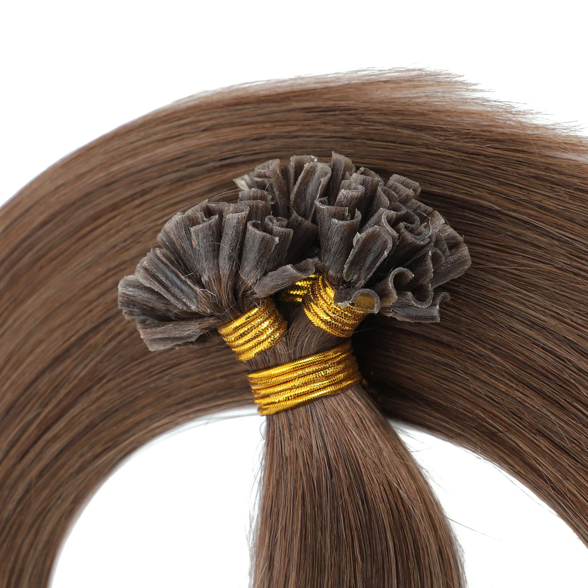 Nail Tip Hair Extension #8 Cinnamon Brown