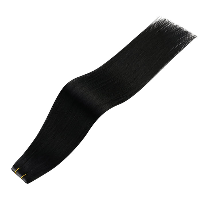 PU Hole Flat Weft Hair Extension #1 Jet Black