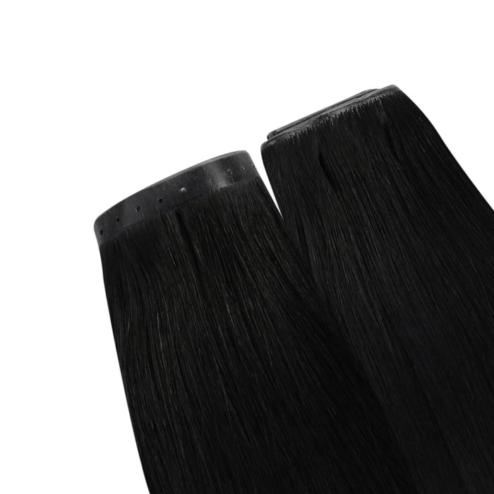 PU Hole Flat Weft Hair Extension #1 Jet Black