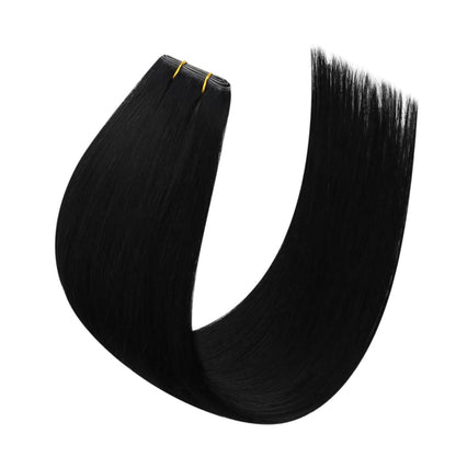 PU Hole Flat Weft Hair Extension #1 Jet Black