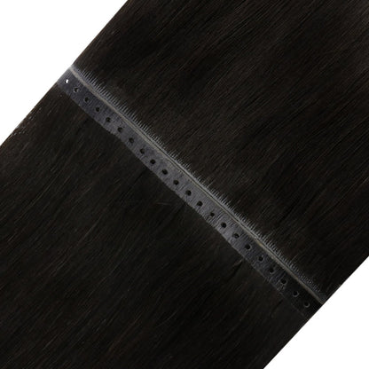 PU Hole Flat Weft Hair Extension #1b Natural Black