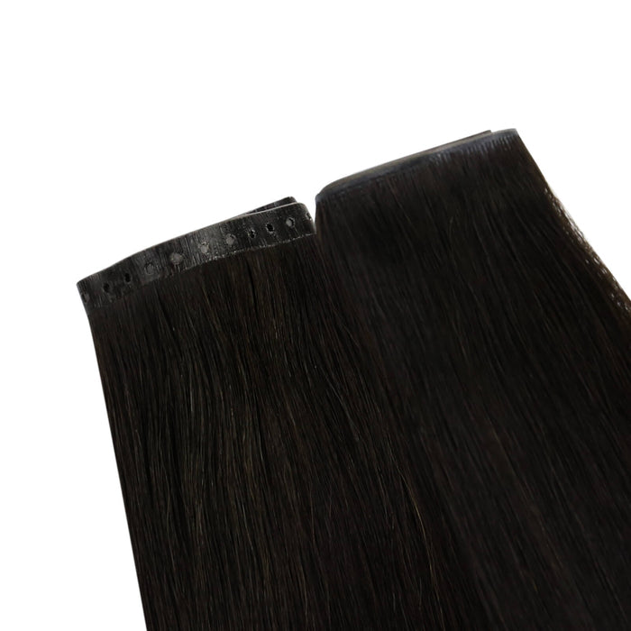 PU Hole Flat Weft Hair Extension #1b Natural Black