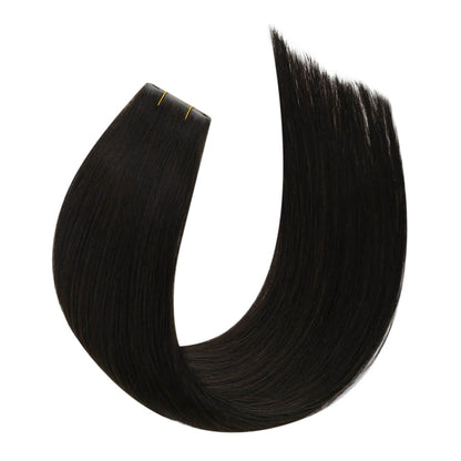 PU Hole Flat Weft Hair Extension #1b Natural Black