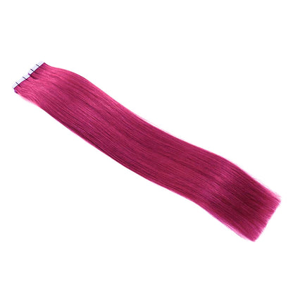 Tape Hair Extensions Bright Burgundy