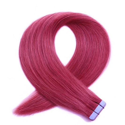 Tape Hair Extensions Bright Burgundy